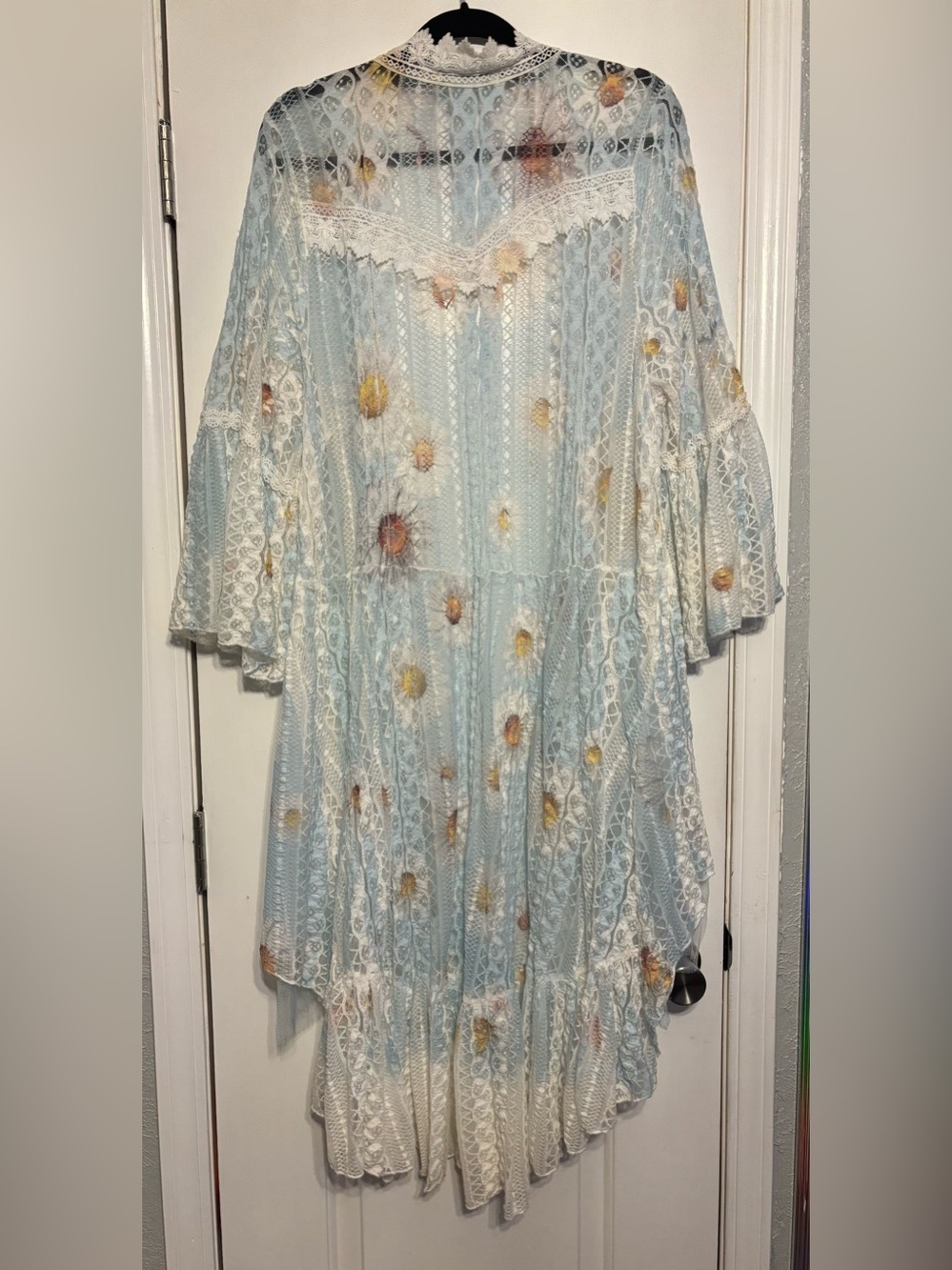 Light Blue Floral Lace Tunic - Picture 2 of 3